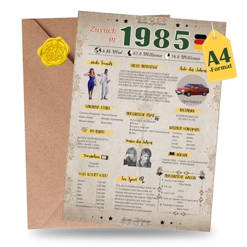 Sugeru Besondere Geburtstagskarte 70 mit Umschlag | 1954 Jahrgang Geschenk | 70 geburtstag frau mann | Sechzigsten Geburtstagsdeko lustig,Tolle Geschenkidee,Chronik,Karte,Jubiläum- DIN A4 (40 Jahre) von Sugeru