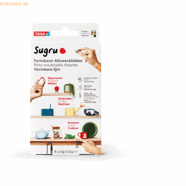 10 x Sugru Allzweckkleber formbar VE=8 Stück (8x3,5 g) schwarz/weiß/gr von Sugru