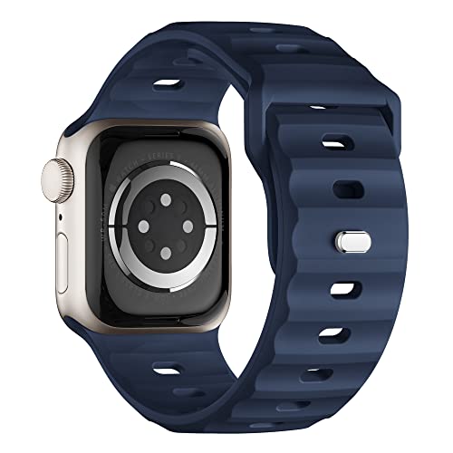 Sport Armband Kompatibel mit Apple Watch Ultra 2 Armband 49mm 45mm 44mm 42mm für Herren, Silikon Wasserdicht Band für Apple Watch 9 8 SE 7 6 5 4 3 Ultra, Dunkelblau von Suitisbest