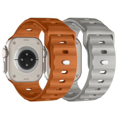 Suitisbest 2er Pack Sport Armband Kompatibel mit Apple Watch Ultra 2 / Ultra 49/44/45/42mm, Verstelbares Silikon Band mit Metall Druckknopf für iWatch Series 9 SE 8 7 6 5 4 Herren Suitisbest 2er Pack Sport Armband Kompatibel mit Apple Watch Ultra 2 / Ultra 49/44/45/42mm, Verstelbares Silikon Band mit Metall Druckknopf für iWatch Series 9 SE 8 7 6 5 4 Herren von Suitisbest