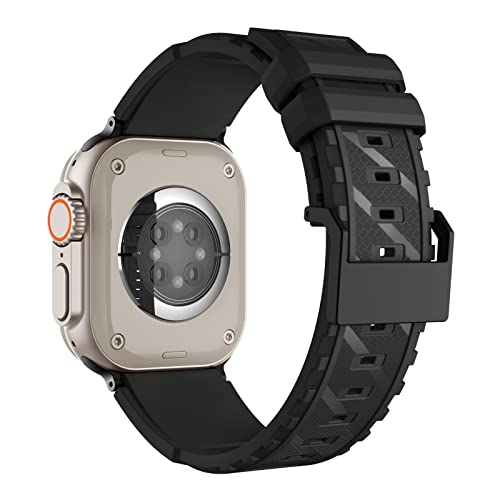Suitisbest Armband Kompatibel mit Apple Watch 49mm 45mm 44mm 42mm, Rugged Armor Armband aus Silikon für Apple Watch Ultra, SE, Series 8/7/6/5/4/3/2/1, Schwarz Suitisbest Armband Kompatibel mit Apple Watch 49mm 45mm 44mm 42mm, Rugged Armor Armband aus Silikon für Apple Watch Ultra, SE, Series 8/7/6/5/4/3/2/1, Schwarz von Suitisbest