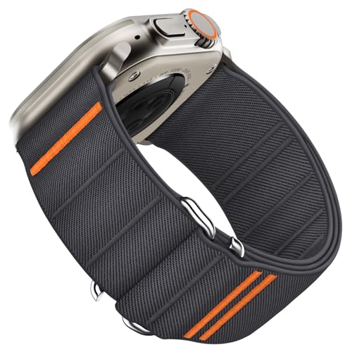 Suitisbest Armband Kompatibel mit Apple Watch Ultra Armband 49mm 45mm 44mm 42mm, Nylon Sport Band mit S-Haken für Apple Watch Ultra 2 / Ultra SE Serie 9 8 7 6 5 4 3 2 1 von Suitisbest