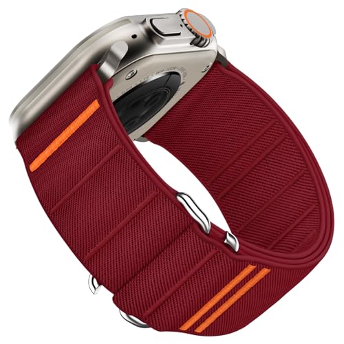 Suitisbest Armband Kompatibel mit Apple Watch Ultra Armband 49mm 45mm 44mm 42mm, Nylon Sport Band mit S-Haken für Apple Watch Ultra 2 / Ultra SE Serie 9 8 7 6 5 4 3 2 1 von Suitisbest