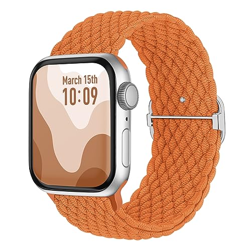 Suitisbest Nylon Armband Kompatibel mit Apple Watch 38mm 40mm 41mm 42mm, Rutschfestes Geflochtenes Elastisches Dehnbares Band für Apple Watch 10 9 8 SE 7 6 5 4 3 2 1, Orange Suitisbest Nylon Armband Kompatibel mit Apple Watch 38mm 40mm 41mm 42mm, Rutschfestes Geflochtenes Elastisches Dehnbares Band für Apple Watch 10 9 8 SE 7 6 5 4 3 2 1, Orange von Suitisbest