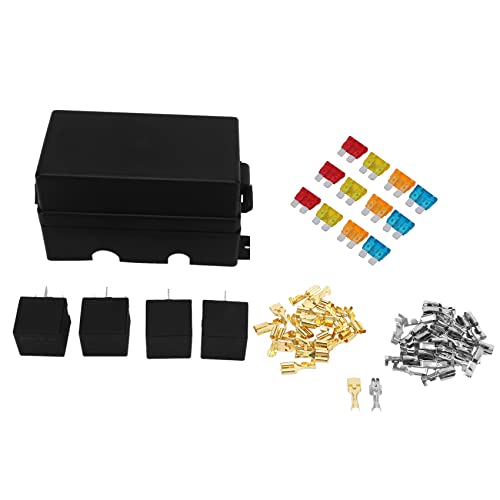 Sujurio 12 Way Blade Sicherungshalter Box mit Flachstecker und Sicherung 4PCS 4Pin 12V 80A Relais für Auto-AnhäNger und Boot Sujurio 12 Way Blade Sicherungshalter Box mit Flachstecker und Sicherung 4PCS 4Pin 12V 80A Relais für Auto-AnhäNger und Boot von Sujurio