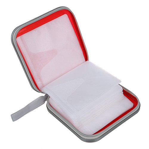 Sujurio 40 CD DVD Disc-Album Lagerung tragen Fall-Abdeckung Portemonnaie Huelsenhalter Tasche Festfeld - rot Sujurio 40 CD DVD Disc-Album Lagerung tragen Fall-Abdeckung Portemonnaie Huelsenhalter Tasche Festfeld - rot von Sujurio