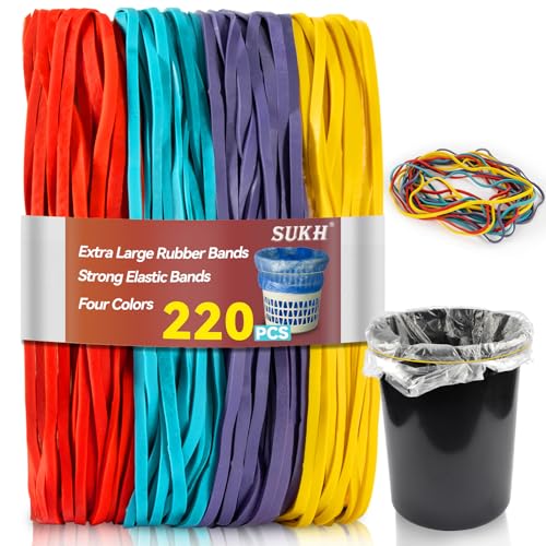 Sukh Große Gummibänder – 220 Stück extra große Gummibänder für Zuhause, Küche, Büro, 17,8 cm lange Gummibänder, riesiges Gummiband, strapazierfähiges Gummiband, elastisches Band, Jumbo-Gummiband, vier Sukh Große Gummibänder – 220 Stück extra große Gummibänder für Zuhause, Küche, Büro, 17,8 cm lange Gummibänder, riesiges Gummiband, strapazierfähiges Gummiband, elastisches Band, Jumbo-Gummiband, vier von Sukh