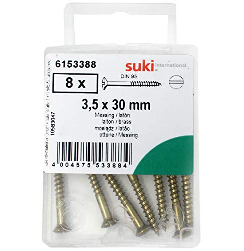 suki Messingschrauben Holzgewinde Linsensenkkopf (3,5x30mm + 8 Stück) von Suki