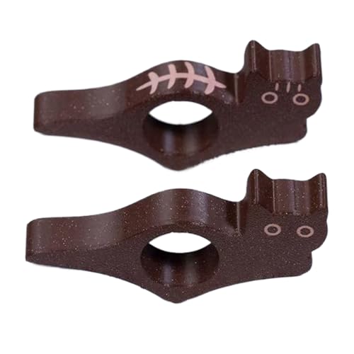 Katzen-Daumenbuch-Seitenhalter, Katzenform, Holz-Lesezeichen, Seitenhalter, 2 Stück, bezaubernde Kätzchenform, ergonomische Ringgröße, Buchliebhaber, Kinder, Teenager, Erwachsene Katzen-Daumenbuch-Seitenhalter, Katzenform, Holz-Lesezeichen, Seitenhalter, 2 Stück, bezaubernde Kätzchenform, ergonomische Ringgröße, Buchliebhaber, Kinder, Teenager, Erwachsene von Sulxyi