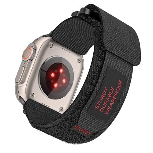 SumRioo Nylon Armband Kompatibel mit Apple Watch 38mm 40mm 41mm 42mm, Sport Stoff Geflochtenes Armband Ersatz Loop Band Kompatibel mit iWatch Series 10 9 8 7 6 5 4 3 2 1 SE SE2, Schwarz von SumRioo