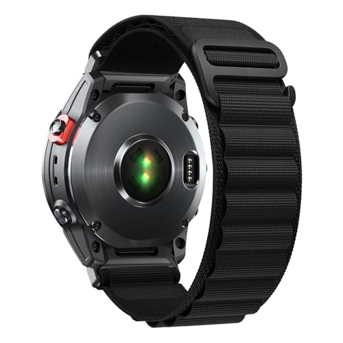 SumRioo QuickFit 22mm Armband für Garmin Fenix 7/6/5/Fenix 7 Pro Solar/7 Pro/7 Solar/6 Pro Solar/6 Pro/6 Solar/5 Plus, Nylon Uhrenarmband für Garmin Epix 2 47mm/Forerunner 965/955/945/935, Schwarz von SumRioo