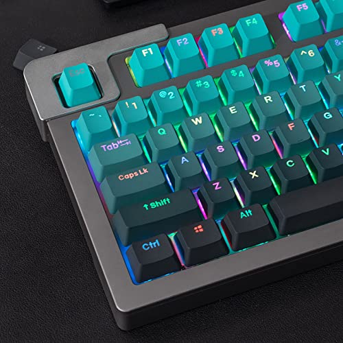 123 Tasten PBT Double Shot Tastenkappen OEM Profil Hintergrundbeleuchtung Gradient Cyan Keycaps Set Fit für Cherry Mx Schalter Mechanische Tastatur von Sumgsn