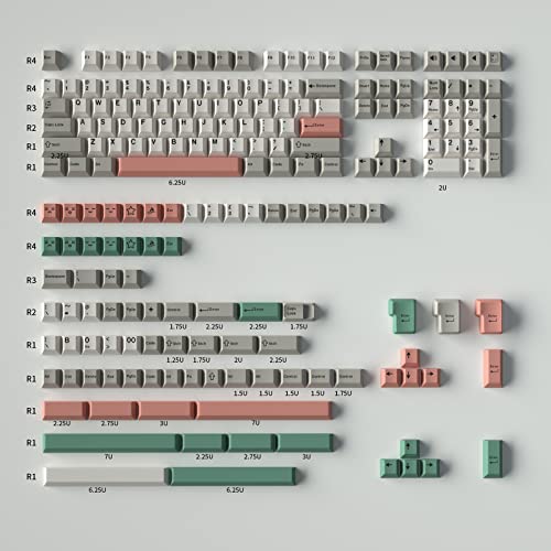 172 Tasten Double Shot 9009 Keycaps Cherry Profil Tastenkappen mit 7U Leertaste Fit für 95% 75% 65% 60% Mechanische Tastatur ISO ANSI Layout Cherry Mx Schalter von Sumgsn