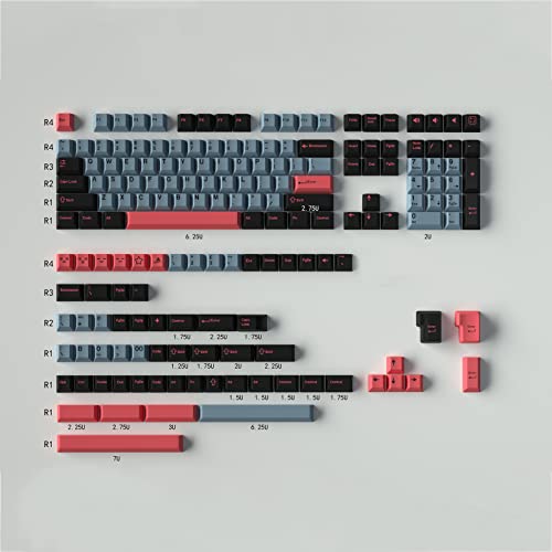 8008 Tastenkappen, 172 Tasten, Cherry Profile Doubleshot, Tastenkappen-Set passend für 60%, 65%, 95% Cherry MX-Schalter, ISO-ANSI-Layout, mechanische Tastatur 8008 Tastenkappen, 172 Tasten, Cherry Profile Doubleshot, Tastenkappen-Set passend für 60%, 65%, 95% Cherry MX-Schalter, ISO-ANSI-Layout, mechanische Tastatur von Sumgsn