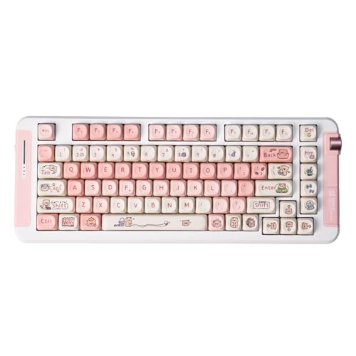 Sumgsn Pinke Tastenkappen PBT MOA Profile Cute Pig Custom Keyboard Keycaps DYE-SUB 131 Tasten Set für Cherry MX Switches Alice Mechanische Tastatur von Sumgsn