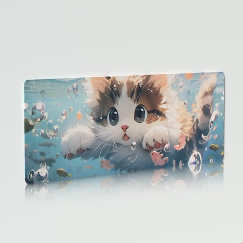 Sumgsn Große Mauspad niedliche Katze Mausmatte Gummi-Material rutschfest für Computer-Büro oder Gaming verwendet（31,4 * 11,8 * 0,12in） von Sumgsn