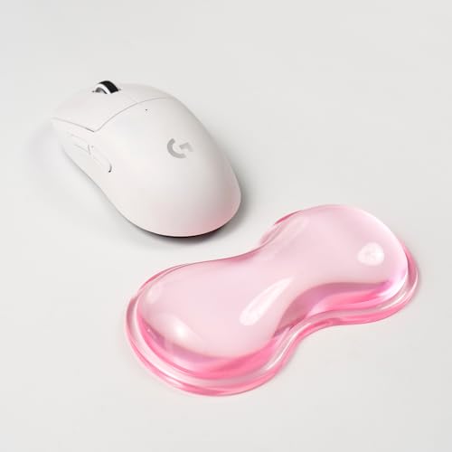 Transparente Gel-Maus-Handgelenkauflage, rosa niedliche Handgelenkauflage, Komfort und Unterstützung zum Tippen und Spielen (Rosa-Kurz) von Sumgsn