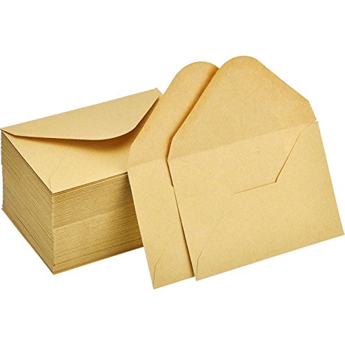 120 Stück Mini Kraft Umschläge Geschenkkarte Umschlag Hochzeit Party Visitenkarte Umschläge Kleine Teile Klassische Umschlag Umschläge, 4,4 x 3 Zoll von Sumind