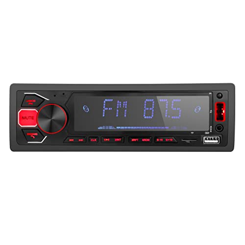 1 Din Autoradio mit Bluetooth Freisprecheinrichtung: Car Stereo mit APP-Steuerung | 2 USB für Musikspielen und Aufladen | Auto mp3 Player unterstützt FM Radio | SD | AUX-in | 7 Farben Car Audio von Summdey