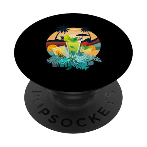Palmen, Strand, Meer, Cocktails und Sonne PopSockets Klebender PopGrip von Summer Holiday Apparel & Accessories