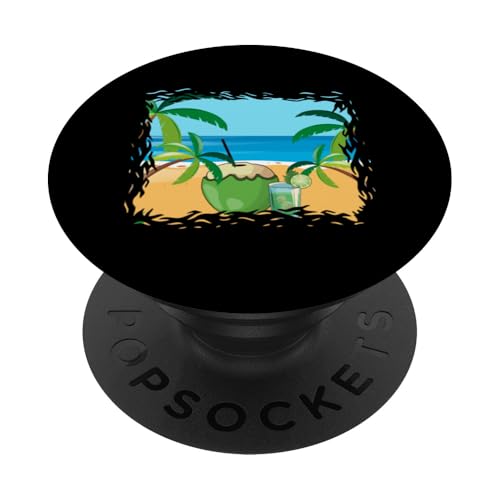 Palmen, Strand, Meer, Cocktails und Sonne PopSockets Klebender PopGrip von Summer Holiday Apparel & Accessories
