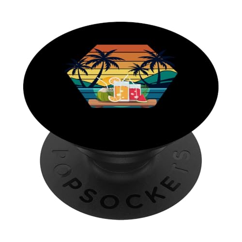 Palmen, Strand, Meer, Cocktails und Sonne PopSockets Klebender PopGrip von Summer Holiday Apparel & Accessories