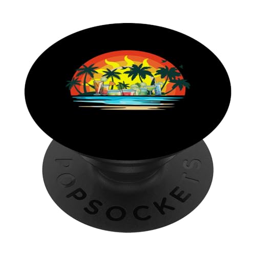 Palmen, Strand, Meer, Cocktails und Sonne PopSockets Klebender PopGrip von Summer Holiday Apparel & Accessories