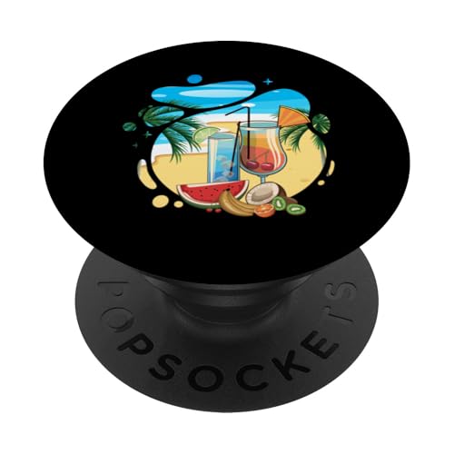 Palmen, Strand, Meer, Cocktails und Sonne PopSockets Klebender PopGrip von Summer Holiday Apparel & Accessories