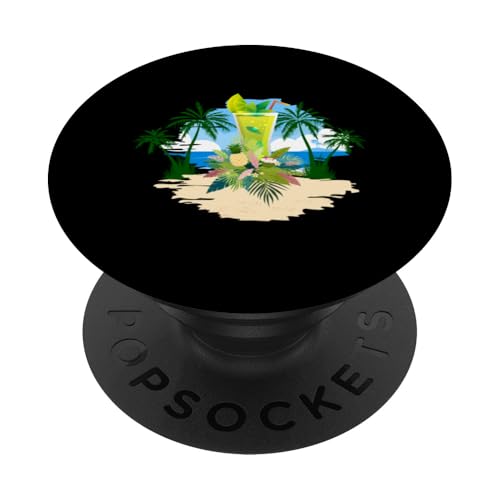 Palmen, Strand, Meer, Cocktails und Sonne PopSockets Klebender PopGrip von Summer Holiday Apparel & Accessories