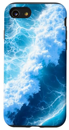 Blue Ocean Waves Sommer Meer Küste Strand Türkis Aqua Hülle für iPhone SE (2020) / 7 / 8 von Summer Ocean Blue Waves Phone Accessories