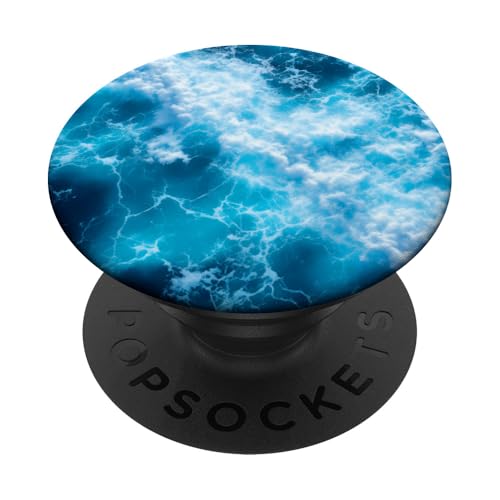 Blue Ocean Waves Sommer Meer Küste Strand Türkis Aqua PopSockets Klebender PopGrip von Summer Ocean Blue Waves Phone Accessories