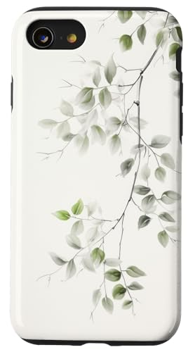Hülle für iPhone SE (2020) / 7 / 8 Rankenmuster Pflanze weiß von Summer Season Summer Love
