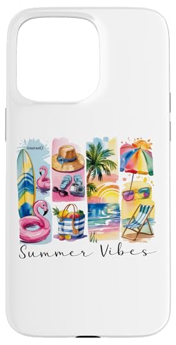 Brushstroke Beach, tropischer Urlaub, Bootsfahrt, Pool, Grillen Hülle für iPhone 15 Pro Max von Summer Tees NYC