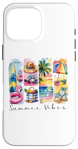Brushstroke Beach, tropischer Urlaub, Bootsfahrt, Pool, Grillen Hülle für iPhone 16 Pro Max von Summer Tees NYC