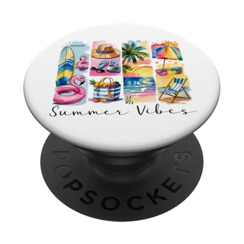 Brushstroke Beach, tropischer Urlaub, Bootsfahrt, Pool, Grillen PopSockets Klebender PopGrip Brushstroke Beach, tropischer Urlaub, Bootsfahrt, Pool, Grillen PopSockets Klebender PopGrip von Summer Tees NYC