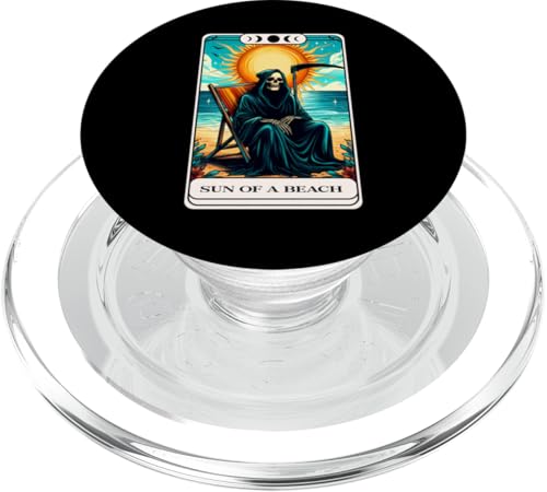 Lustige Sensenmann Sommer Tarotkarte Urlaub Strand Kreuzfahrt PopSockets PopGrip für MagSafe Lustige Sensenmann Sommer Tarotkarte Urlaub Strand Kreuzfahrt PopSockets PopGrip für MagSafe von Summer Tees NYC