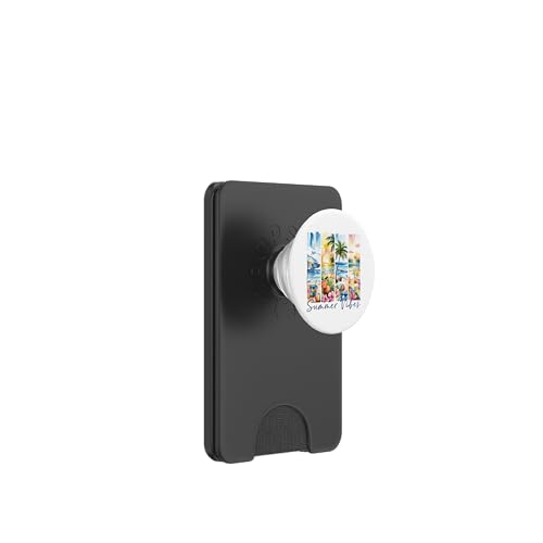 Sommer Pinselstrich Strand Tropische Urlaub Kreuzfahrt Kokosnuss PopSockets PopWallet für MagSafe von Summer Tees NYC