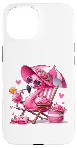 Strandgetränk mit rosa Flamingo-Sandkreuzfahrt im Sommer, Damen Hülle für iPhone 15 Strandgetränk mit rosa Flamingo-Sandkreuzfahrt im Sommer, Damen Hülle für iPhone 15 von Summer Tees NYC