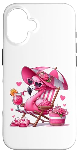 Strandgetränk mit rosa Flamingo-Sandkreuzfahrt im Sommer, Damen Hülle für iPhone 16 Strandgetränk mit rosa Flamingo-Sandkreuzfahrt im Sommer, Damen Hülle für iPhone 16 von Summer Tees NYC