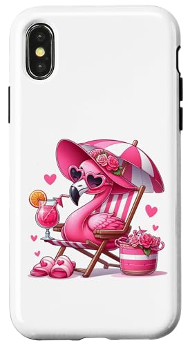 Strandgetränk mit rosa Flamingo-Sandkreuzfahrt im Sommer, Damen Hülle für iPhone X/XS Strandgetränk mit rosa Flamingo-Sandkreuzfahrt im Sommer, Damen Hülle für iPhone X/XS von Summer Tees NYC