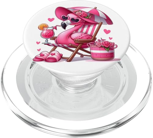 Strandgetränk mit rosa Flamingo-Sandkreuzfahrt im Sommer, Damen PopSockets PopGrip für MagSafe Strandgetränk mit rosa Flamingo-Sandkreuzfahrt im Sommer, Damen PopSockets PopGrip für MagSafe von Summer Tees NYC