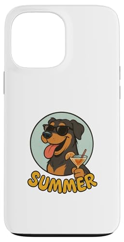 Rottweiler Sommer Design Lustiger Hund Cartoon Vintage Hülle für iPhone 13 Pro Max von Summer and Dogs