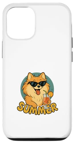 Zwergspitz-Sommer-Design, lustiger Hund, Cartoon, Vintage Hülle für iPhone 12/12 Pro von Summer and Dogs