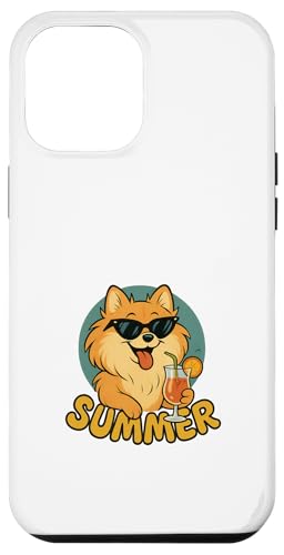 Zwergspitz-Sommer-Design, lustiger Hund, Cartoon, Vintage Hülle für iPhone 12 Pro Max von Summer and Dogs