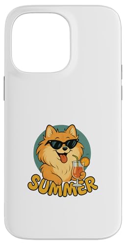 Zwergspitz-Sommer-Design, lustiger Hund, Cartoon, Vintage Hülle für iPhone 14 Pro Max von Summer and Dogs