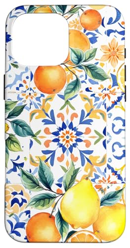 Sommer Amalfi Stil Orange Zitrone Mediterrane Kunst Hülle für iPhone 16 Pro Max von Summer art