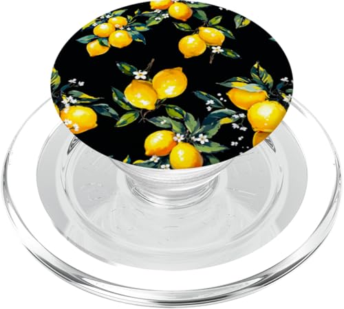 Sommer Zitrone Zitruskunst schwarzer Hintergrund PopSockets PopGrip für MagSafe Sommer Zitrone Zitruskunst schwarzer Hintergrund PopSockets PopGrip für MagSafe von Summer art