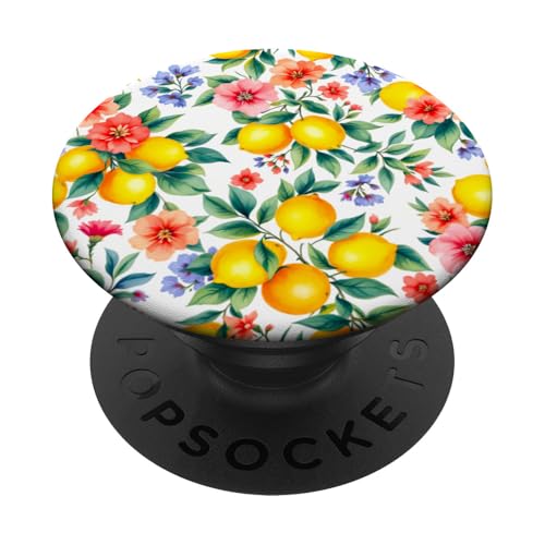 Sommer Zitronenblüten mediterrane Kunst PopSockets Klebender PopGrip von Summer art