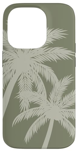 Hülle für iPhone 14 Pro Boho Palmen Tropische Insel Sommer Chic (Olivgrün) von Summer by Vine Mercantile