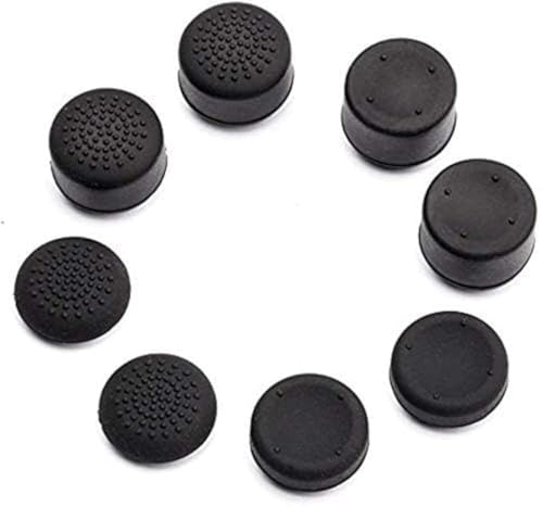 PS4, PS3, Switch Pro, Xbox One, Xbox 360, Wii U, PS2 Controller Analog Stick Thumbsticks Joystick Cap Controller Cap Rubber Cover Silikon Daumengriff Cap Joystick Thumbstick (8 Stück) Schwarz von QueenDream